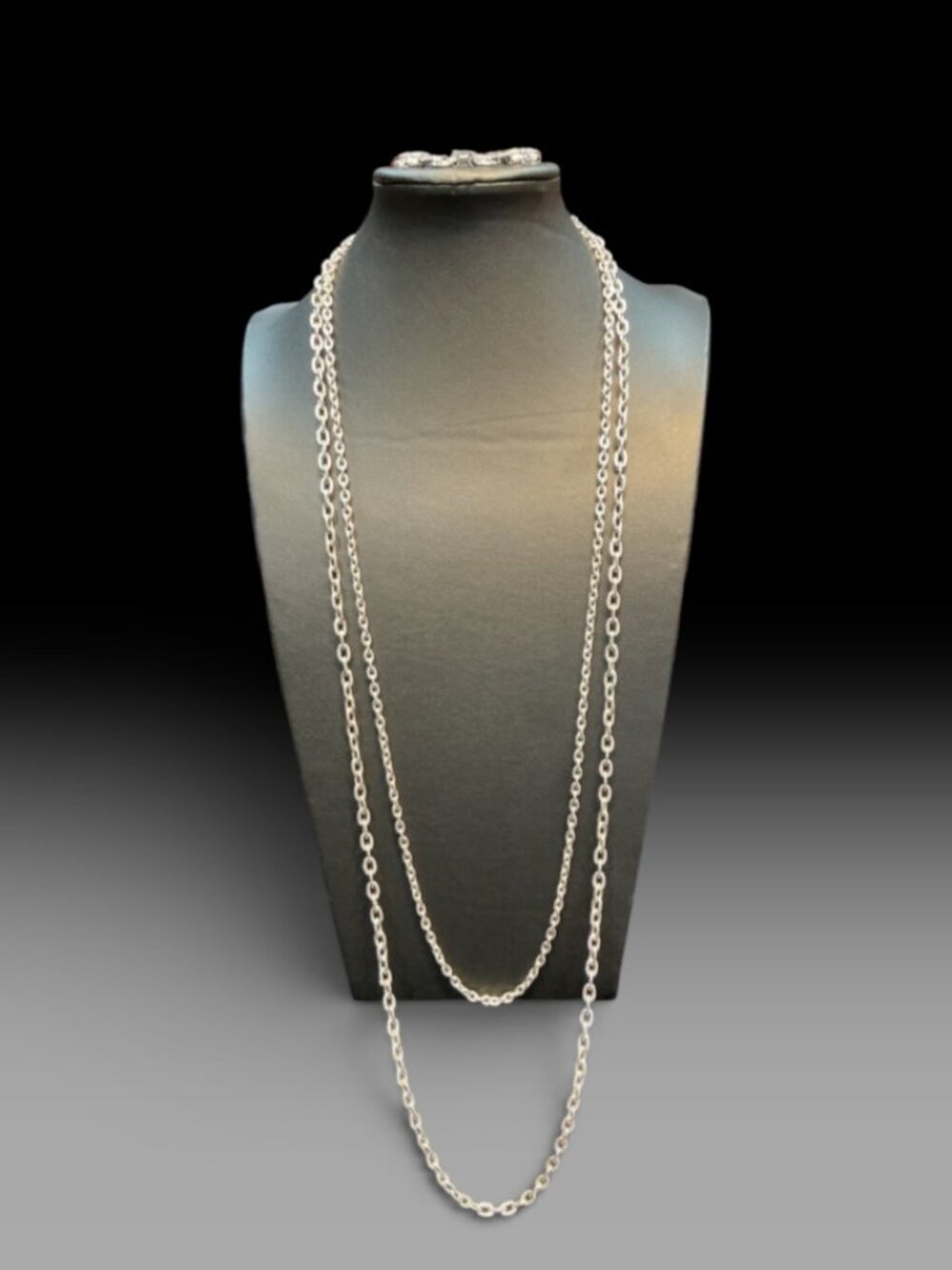 Vintage Sarah Coventry Silver Tone Double Chain Necklace Bracelet Set Textured